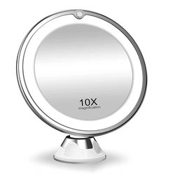 Flexible 10x Magnifying Mirror LED LightingTouch Screen Portable Dressing Table Makeup Dry Battery