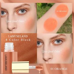 Moisturizing Cream Liquid Blush Multi-Use Shadow Lips Cheek Eyes Makeup Tint Rouge Contours Mini Matte Orange-red Blushe
