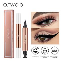 O.TWO.O Eyeliner Stamp Black Liquid Eyeliner Pen Waterproof Fast Dry Double-ended Eye Liner Pencil Make-up for Women Cos