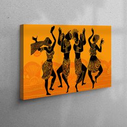 3D Canvas, Canvas Print, Canvas Decor, African Humans Art Canvas, Afircan Dancers Canvas Art, Dancing Art Canvas,