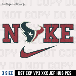 Nike x Houston Texans Embroidery Designs, Nike Embroidery Files, Machine Embroidery Pattern