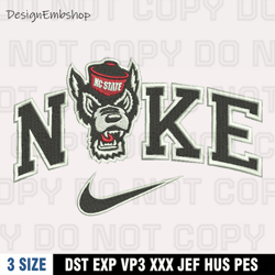 Nike NC State Wolfpack Embroidery Designs, Nike Embroidery Files, Machine Embroidery Pattern