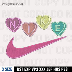 Nike Heart Swoosh Embroidery Designs, Nike Embroidery Files, Machine Embroidery Pattern