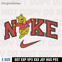 Nike Winnie The Pooh Embroidery Designs, Nike Embroidery Files, Machine Embroidery Pattern