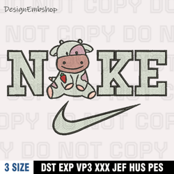 Nike Cute Dairy Cow Embroidery Designs, Nike Embroidery Files, Machine Embroidery Pattern