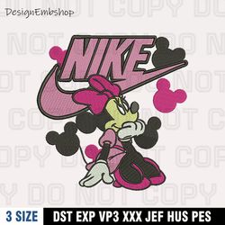 Nike Minnie Mouse Embroidery Designs, Minnie Embroidery Files, Machine Embroidery Pattern
