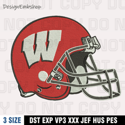 Wisconsin Badgers Football Helmet Embroidery Designs, NFL Embroidery Files, Machine Embroidery Pattern