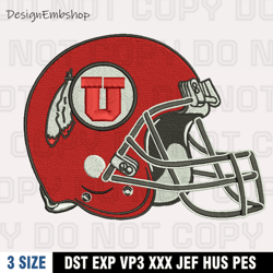 Utah Utes Helmet Embroidery Designs, NFL Embroidery Files, Machine Embroidery Pattern