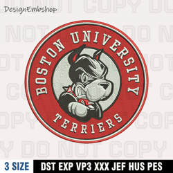 Boston University Terriers Embroidery Design File, Ncaa Teams Embroidery Design, Machine Embroidery Pattern