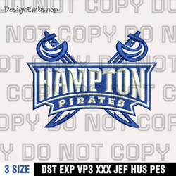 Hampton Pirates Logos Embroidery Design ,Logo embroidery, Embroidery File, Sport Embroidery, NCAA Embroidery