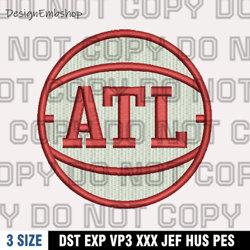 Logo Atlanta Hawks Embroidery Design Files, NBA Teams Embroidery Design, Digital File