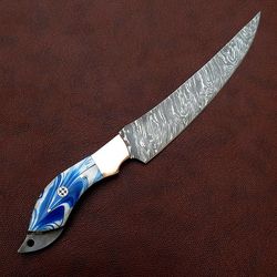 Custom Handmade Damascus Steel Fillet Knife Bowie Knife,