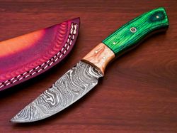Hand Forged Damascus Steel Full Tang Knife Fixed Blade Knife,