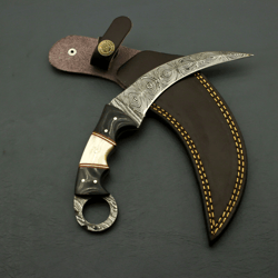 Beautifull Custom Hand Forged Damascus Steel Karambit Hunting Camping Knife,
