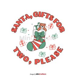 Santa Gifts For Two Please Pregnancy SVG