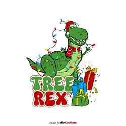 Disney Toy Story Tree Rex Xmas Lights SVG