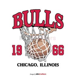Vintage Chicago Bulls 1966 Basketball Svg Digital Download