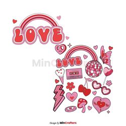 Cute Love Valentines Day Rainbow SVG