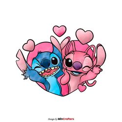 Disney Stitch and Angel Valentine PNG