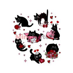 Cute Black Cat Valentines Day SVG