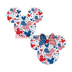 Disney Mickey and Minnie Fourth Of July SVG Cutting File