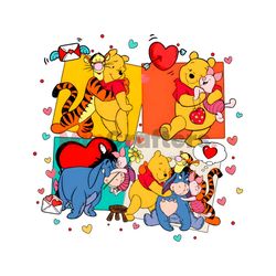 Disney Pooh Bear And Friend Happy Valentine PNG