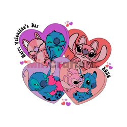 Happy Valentines Day Xoxo Stitch Angel SVG