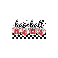 Checkered Baseball Mama PNG