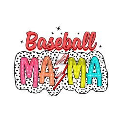 Retro Baseball Mama Sports Lightning Bolt SVG