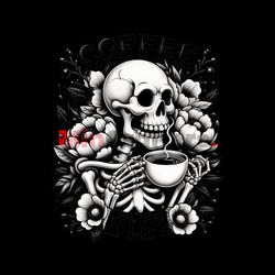 Skull Coffee Sublimation Design PNG
