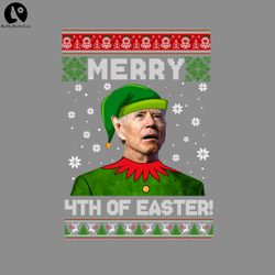 Merry th Of Easter Funny Joe Biden Christmas Ugly Sweaterugly christmas sweater PNG