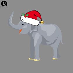 Cute Christmas Elephant Santa Claus PNG Christmas