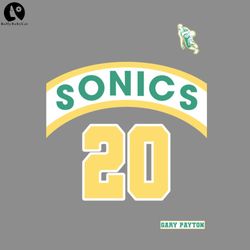 Gary Payton Retro Supersonics Jersey 90s Style Fan ArtSport PNG Basketball PNG download