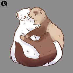 Cute ferrets hugging Love, Valentine PNG download