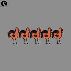 Five Turkey Birds are Funny Thanksgiving Animals Funny PNG, Cute Animal PNG download