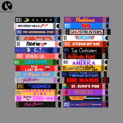 Retro 80s Movies VHS Stacks PNG download