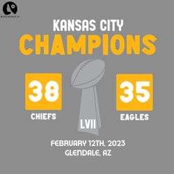 Kansas City Champions LVII Scoreboard Football PNG download