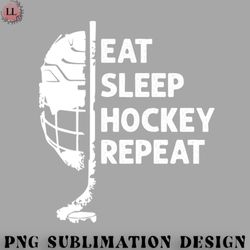 Hockey PNG Eat Sleep Hockey Repeat funny retro