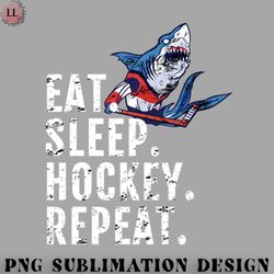 Hockey PNG Eat Sleep Hockey Repeat Hockey Shark Tees