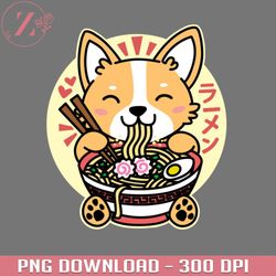 Corgi Eating Ramen Cute Kawaii Noodles Fullmetal Alchemist PNG download
