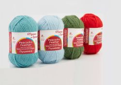 ECO Premium Series, Peacock's Feather, Yarn for Hand knitting, Crochet, goat down, merino wool, Troitsk Yarn