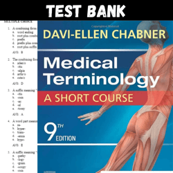 Latest 2024 Medical Terminology A Short Course 9th Edition by Davi Ellen Chabner Test bank | All Chapters