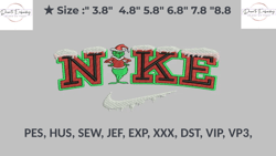 Nike Grinch Christmas, Bauble layers Embroidery ,Machines files