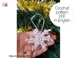 Snowflake  91 Christmas crochet pattern , crochet Snowflake pattern , crochet pattern , Irish Crochet , Motif crochet ,