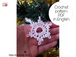 Snowflake  92 Christmas crochet pattern , crochet Snowflake pattern , crochet pattern , Irish Crochet , Motif crochet ,