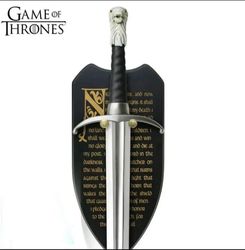 Handmade Long Claw Sword Stainless Steel/Jon Snow Sword/Replica with Wall Plaque
