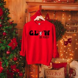 Christmas Glow Rudolph Shirt, Rudolph Sweatshirt, Retro Vintage Christmas Shirt, Winter Holiday Sweatshirt, Gift for Chr