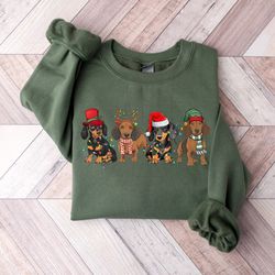 dachshund christmas lights sweatshirt, christmas dachshund shirt, dachshund lover gift, holiday sweaters, christmas crew