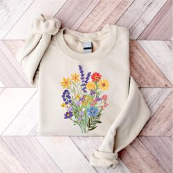 Wildflowers Sweatshirt, Wildflower Tshirt, Mothers Day Gift, Flower Shirt, Gift for Women, Ladies Shirts, Flowers Lover