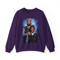 Lamar Jackson OBJ Odell Beckham Jr Baltimore Ravens Crewneck Sweatshirt Christmas Gift Fathers Day Unisex Heavy Blend